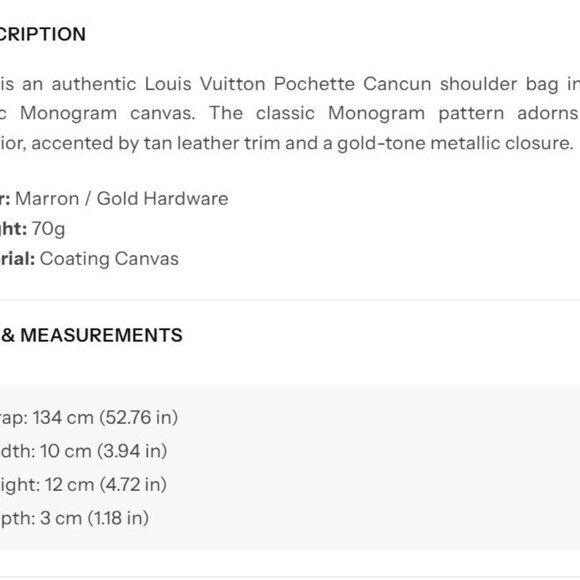 Louis Vuitton Mini Cancun Shoulder pouch. - Picture 5 of 5